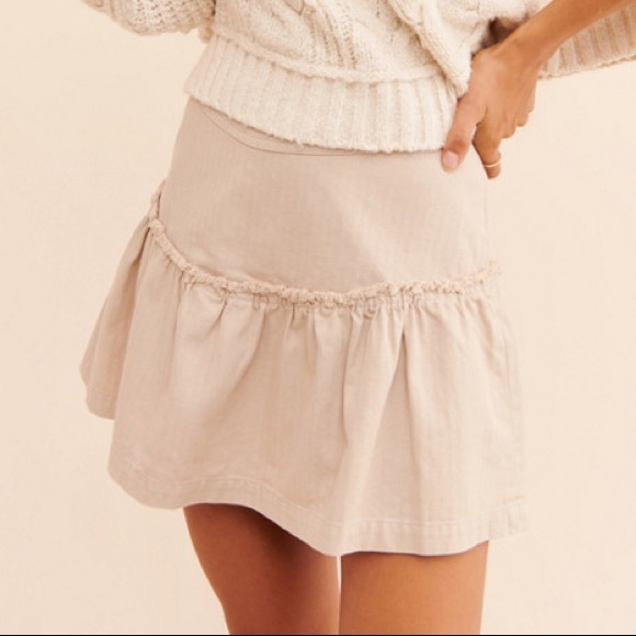 NWT Free People Positano Lace-Up Mini Ruffle Skirt - Picture 15 of 16